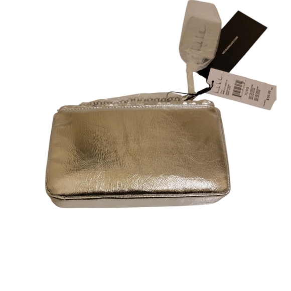 NWT NICOLE MILLER Silver Sequin Crossbody Bag - Picture 3 of 3